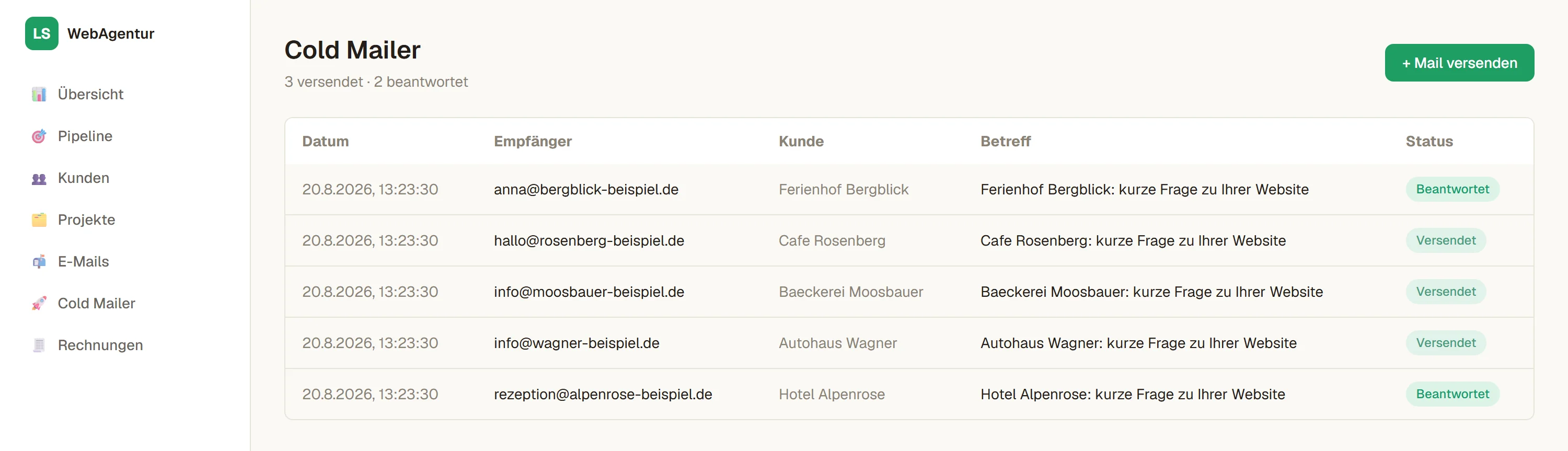 Werkzeug für personalisierte Erstkontakt-Nachrichten